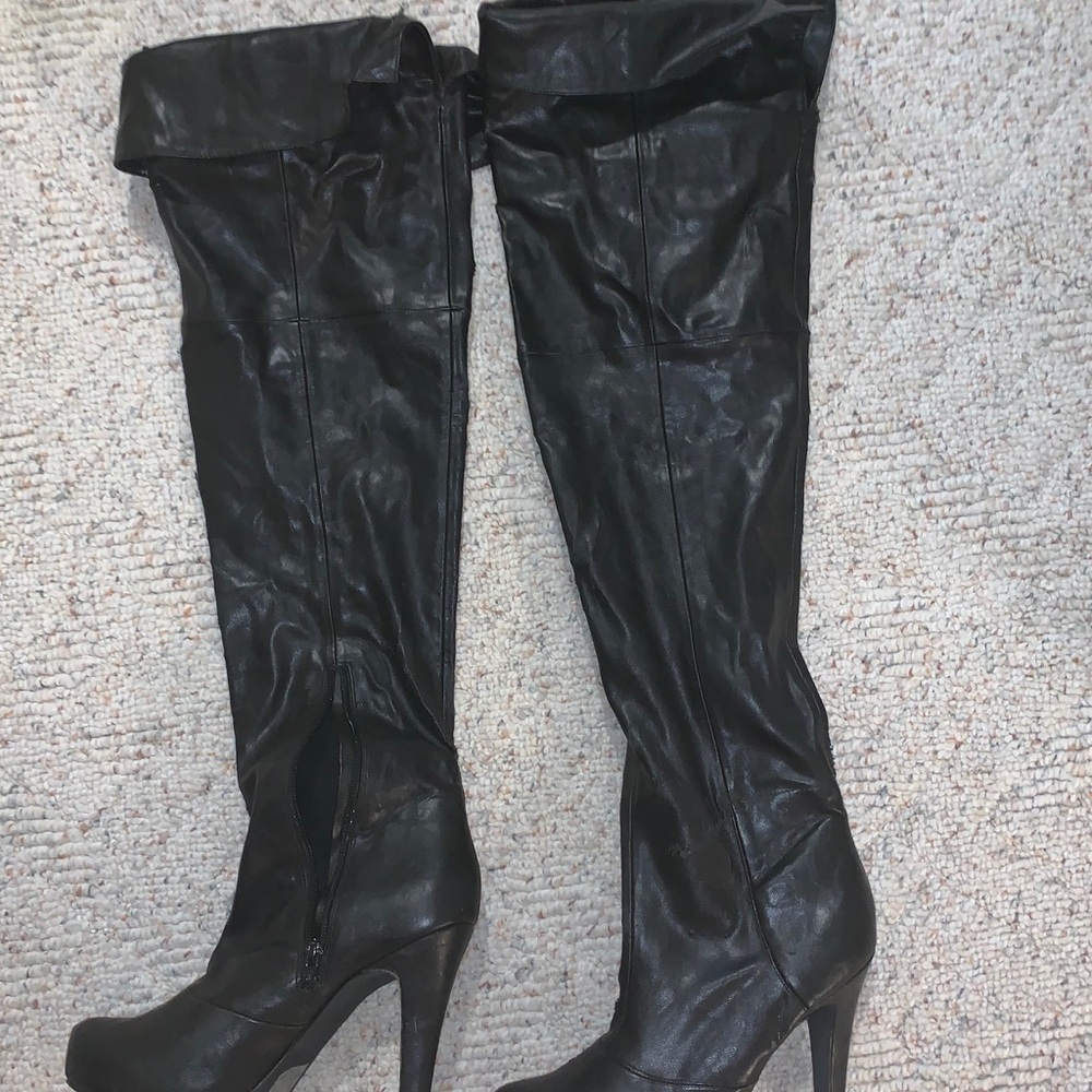 Black leather boot